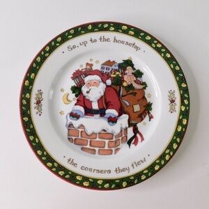 A CHRISTMAS STORY Susan Winget Salad Dessert Plate‎ 8.25” Santa Up On the House